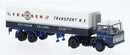 PREORDER Brekina HO 85293 1960s DAF FT 2600 Tractor with Reefer Trailer, Assembled, Franzen (60 Years, blue, white, black, red, Dutch Lettering)