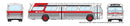 PREORDER Rapido HO 703011 1960s-1986 GM New Look-Fishbowl Bus, Standard, Assembled, OC Transpo 7349 (silver, red, white)