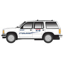 PREORDER Atlas N 60000168 1993 Ford Explorer 2-Pack, Assembled, BNSF Railway Police (white, blue, red)