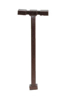 Atlas N 70000187 Double-Arm Square LED Light 3-Pack, Bronze (warm white LED) 15 Scale Feet Tall