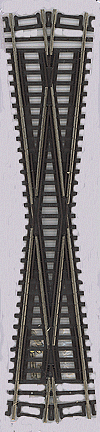 Atlas HO MO571 Code 83 Crossing, Nickel Silver with Brown Ties, 12-1/2 Degrees