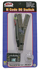 Atlas N 2708 Code 80 Remote Turnout (Switch), Standard Line, Wye