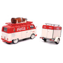 PREORDER Atlas 820064 1960 Volkswagen Kombi T1 Cargo Van with Trailer, Assembled, Coca-Cola (white, red)