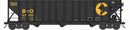 PREORDER Bowser N 38219 100-Ton 3-Bay Open Hopper with Coal Load, Chessie System B&O