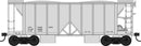 Bowser HO 43685 70-Ton 2-Bay Ballast Hopper with Side Chutes (Ballast Gates), Dimensional Data Only (gray)