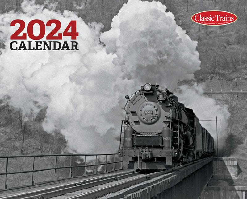 Kalmbach Publishing Company 68210 Classic Trains 2024 Calendar -- 12 Months Plus Bonus Winter in Wisconsin Section