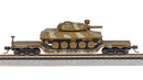 Bachmann N 71388 52' Center-Depressed Flat Car with Sheridan Tank, DODX