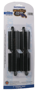 Bachmann Trains HO 44412 Straight Track with Steel Rail & Black Roadbed, E-Z Track, 3" (4)
