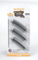 Bachmann Trains N 44821 Curved Track with Nickel Silver Rail & Gray Roadbed, E-Z Track, 11-1/4" Radius Half Section (6)