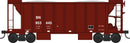 PREORDER Bowser 43654 HO 70-Ton 2-Bay Ballast Hopper with Side Chutes (Ballast Gates) - Ready to Run -- Burlington Northern