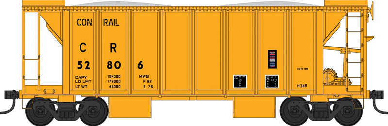 PREORDER Bowser 43663 HO 70-Ton 2-Bay Ballast Hopper with Side Chutes (Ballast Gates) - Ready to Run -- Conrail