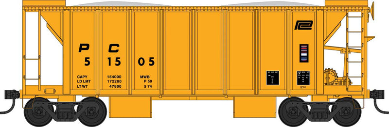 PREORDER Bowser 43678 HO 70-Ton 2-Bay Ballast Hopper with Side Chutes (Ballast Gates) - Ready to Run -- Penn Central