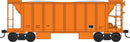 Bowser 43684 HO 70-Ton 2-Bay Ballast Hopper with Side Chutes (Ballast Gates) - Ready to Run -- Dimensional Data Only (orange)