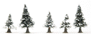 Busch N 6566 Trees ( 20), Snow Covered Pines 1-3/32 to 2-11/64" 3-6cm Tall
