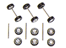 Busch HO 49951 Tire and Axle Set, Includes 3 Pair of Tires and 3 Axles