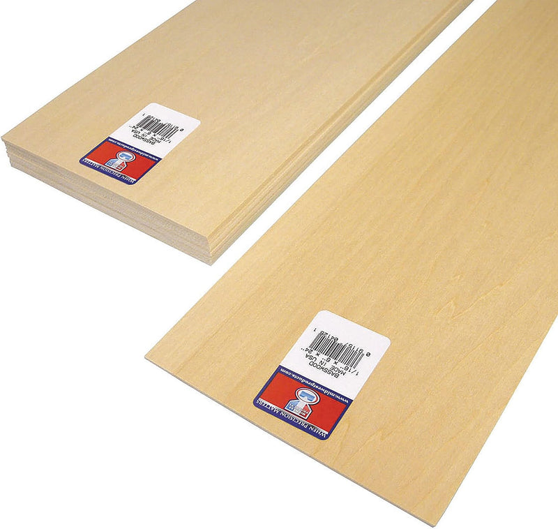 Midwest Products 4125 Basswood Sheets, 6" X 1/16" x 24" (10-Pack)