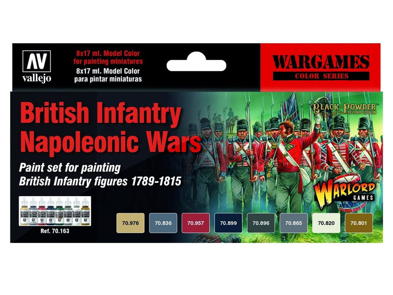 Vallejo Acrylic Paints 70163 Brit Infantry Nap War Paint Set (8-Pack)