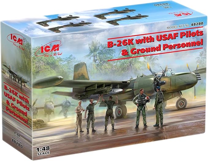 ICM 1/48 B-26K with USAF Pilots & Ground Personnel