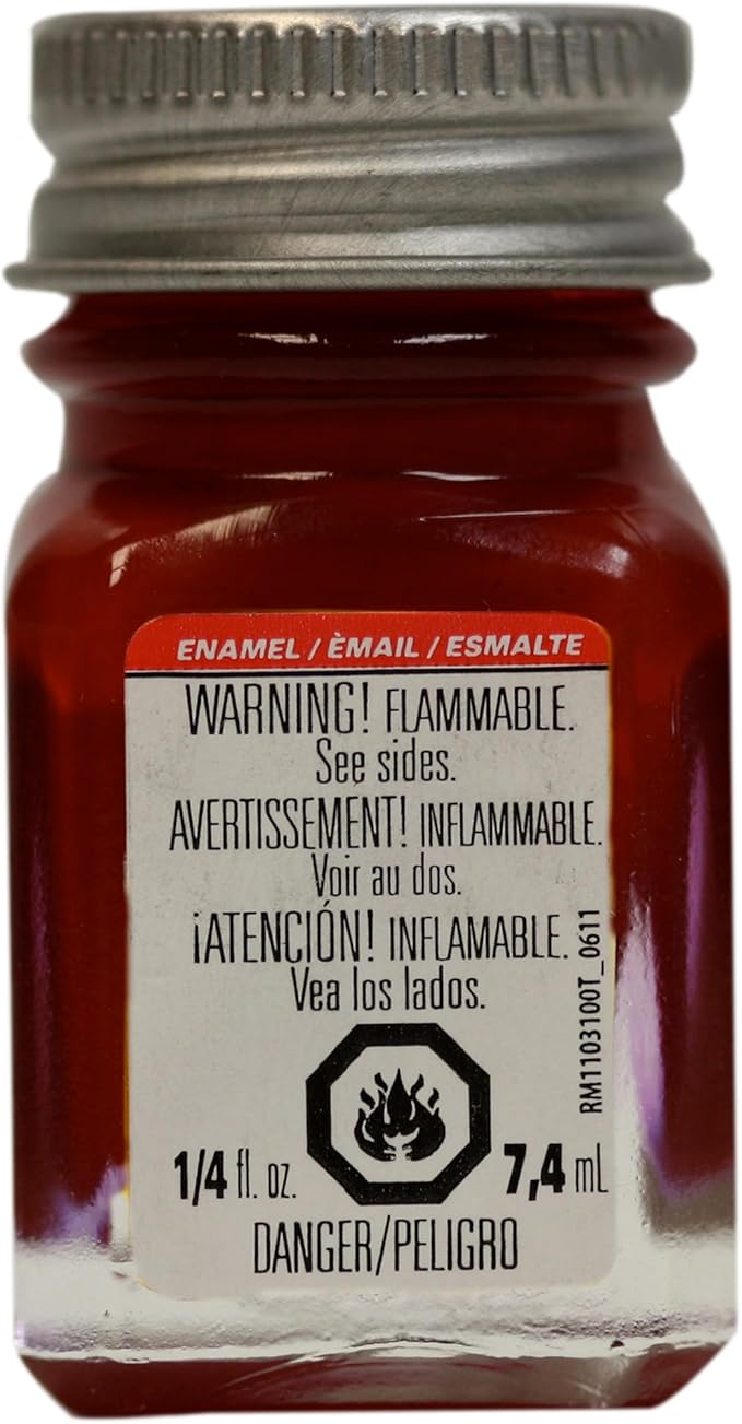 Testors Paints,Brushes 1313 *RED 1/4OZ. ACRYLIC 12BX