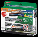 Kato N 10687011 Chicago Metra Bi-Level Commuter Train-Only Set with Lights - Standard DC -- MP36PH, 2 Bi-Level Coaches, Bi-Level Cab Car, N