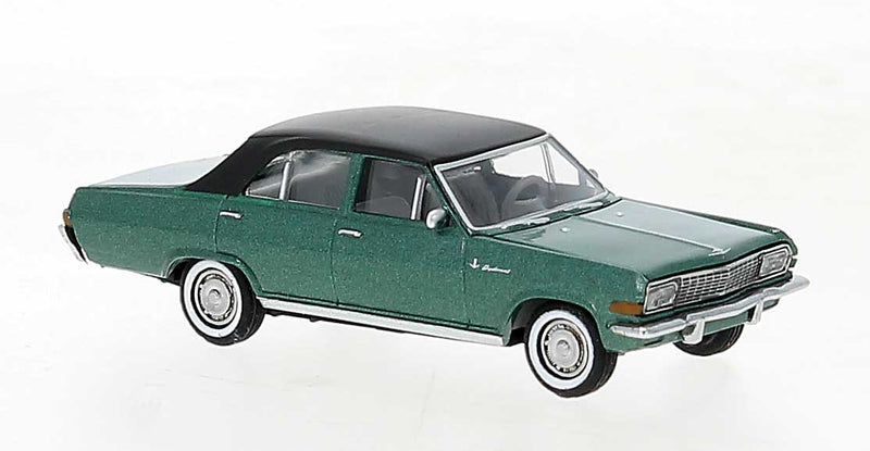 Brekina Automodelle 20760 1964 Opel Diplomat A Sedan - Assembled -- Metallic Green, Black, HO Scale