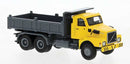 Brekina Automodelle 85654 1980 Volvo N 10 Dump Truck - Assembled -- Yellow, Gray, HO Scale