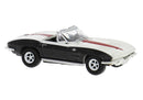 Brekina HO 18029 Chevrolet Corvette C2 Convertible, Assembled, White, Black, Red