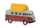 Brekina HO 31635 1960 Volkswagen T1b Passenger Van Camper, Assembled, Gray, Red