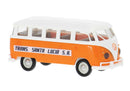 Brekina HO 31855 1960-1963 Volkswagen Samba T1b Passenger Van, Assembled, Trans Santa Lucia (orange, white)