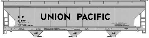 Accurail HO 81661 ACF 47' 3-Bay Center-Flow Covered Hopper Kit, Union Pacific