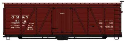 Accurail HO 1186 Fowler 36' Wood Boxcar Kit, Gulf, Mobile & Northern
