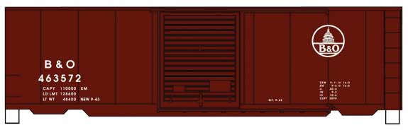 Accurail 3457 40' PS-1 Steel Boxcar - Kit -- Baltimore & Ohio 463572 (Boxcar Red, white, Capitol Logo), HO