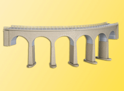 Kibri N 37665 Single Track Curved Stone Viaduct with Ice Breaker Piers, 12-3/8 x 1-1/2"