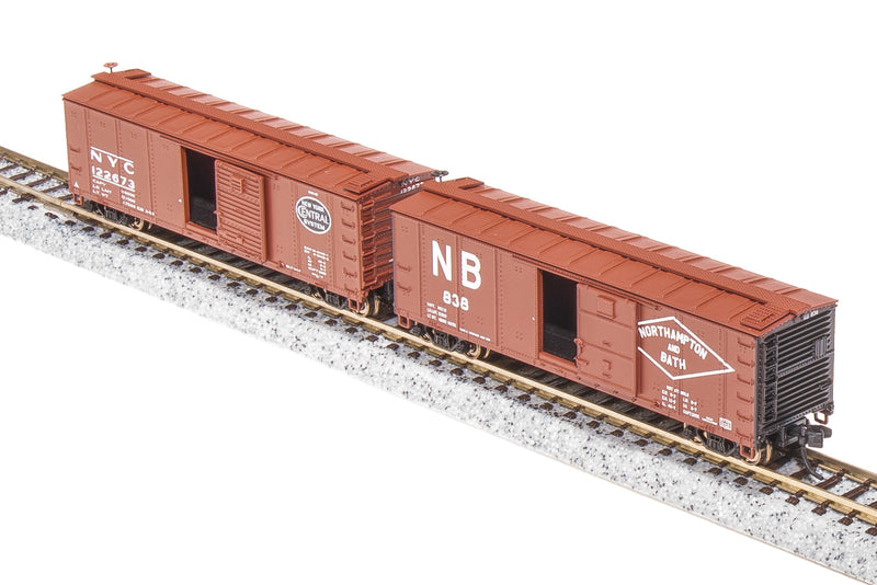 BLI 7272 NYC 40' Steel Boxcar, Variety Set C, 1950's 4-pack, (NYC, RDG, DLW, NB), N Scale