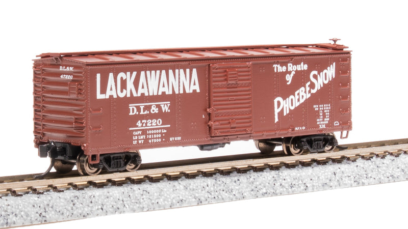 BLI 7272 NYC 40' Steel Boxcar, Variety Set C, 1950's 4-pack, (NYC, RDG, DLW, NB), N Scale