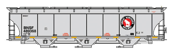 Intermountain Railway Company 472144 Trinity 5161 Cubic Foot Covered Hopper - Ready to Run -- BNSF Railway (Great Northern Legacy Scheme, gray, Rocky Logo)