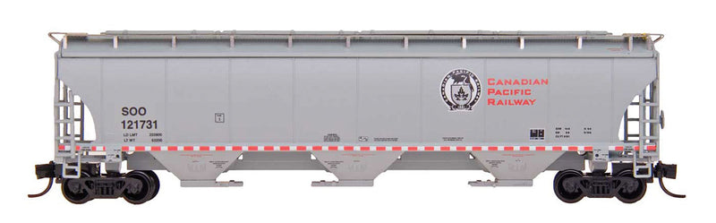 Intermountain Railway Company 472108 Trinity 5161 Cubic Foot Covered Hopper - Ready to Run -- Canadian Pacific (gray, red, white, Beaver Logo)