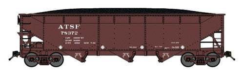 Bluford Shops N 74025 Offset Side 70-Ton 3-Bay Hopper, Santa Fe