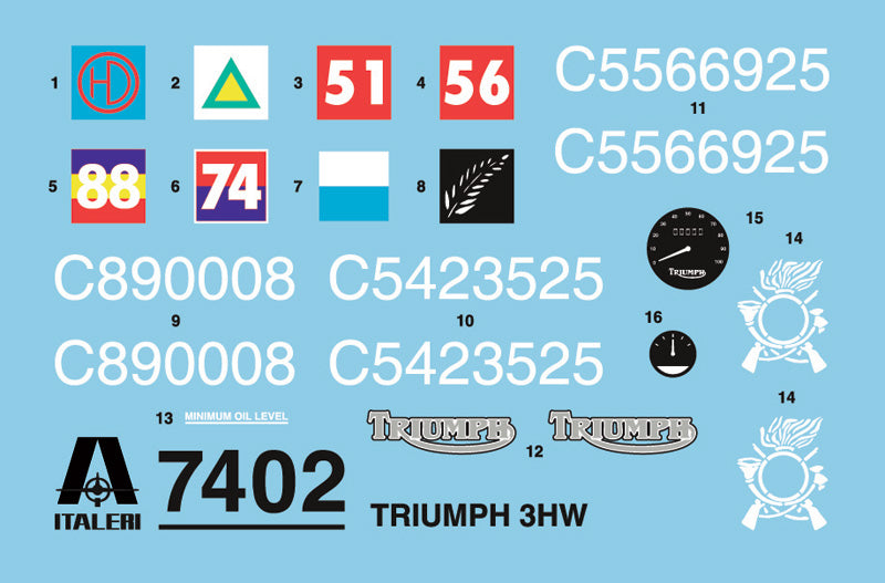 Italeri 7402 - SCALE 1 : 9 TRIUMPH 3HW