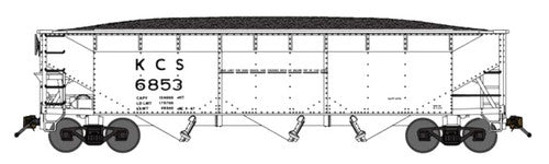 Bluford Shops N 74087 Offset Side 70-Ton 3-Bay Hopper, Kansas City Southern