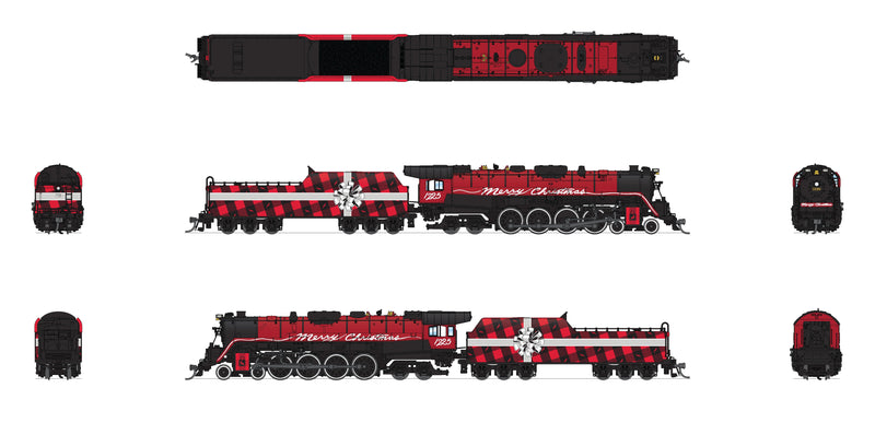 BLI 7410 Reading T1 4-8-4, Christmas Paint Scheme, w/ Christmas Sounds, Paragon4 Sound/DC/DCC, Smoke, N (Fantasy Paint Scheme)