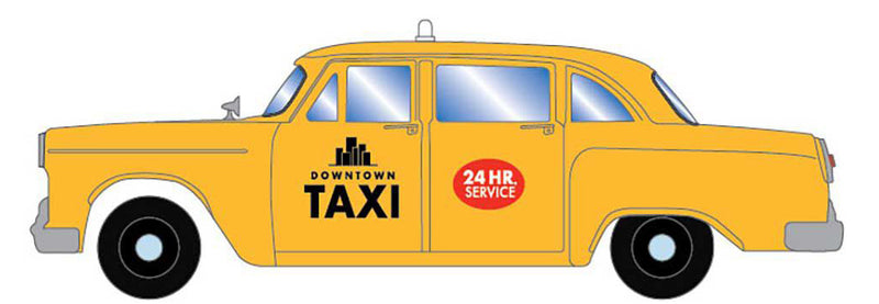 Athearn HO 74121 1950s Taxi, Downtown Taxi