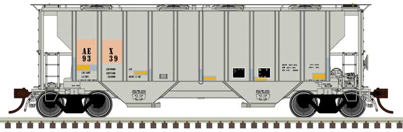 Atlas 20007114  Portec 3000 2-Bay Covered Hopper - Ready to Run - Master(R) Plus -- The Andersons Inc. AEX