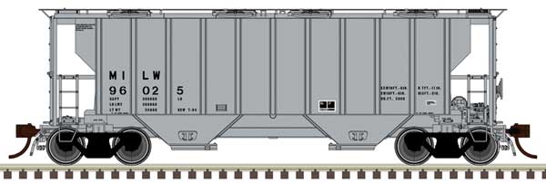 Atlas 20007123 Portec 3000 2-Bay Covered Hopper - Ready to Run - Master(R) Plus -- Milwaukee Road