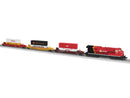 Lionel O 2-523020 CPKC Maxi Stack Set, 3-Rail, LionChief Sound & Control, GE ET44AC Diesel, 3 Cars; FasTrack Oval, LionChief Remote, Power Supply