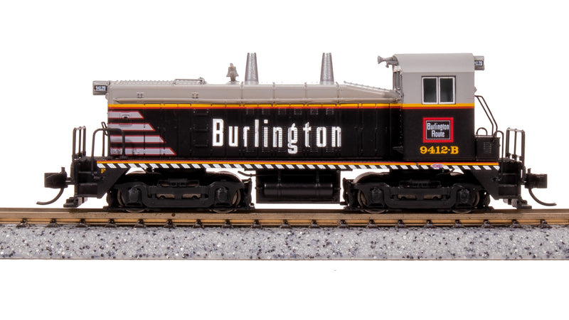 BLI 7487 EMD NW2, CBQ 9412-B, "Burlington" billboard, Paragon4 Sound/DC/DCC, N