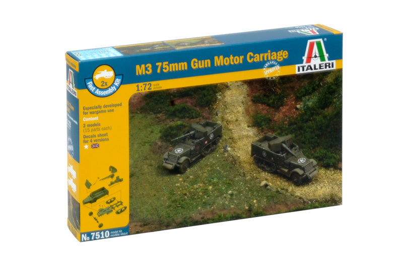 Italeri 7510 - SCALE 1 : 72 M3 75MM GUN MOTOR CARRIAGE - FAST ASSEMBLY