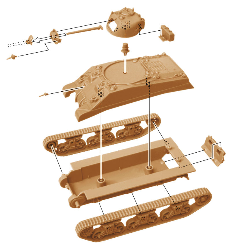 Italeri 7511 - SCALE 1 : 72 M4A2 SHERMAN III - FAST ASSEMBLY