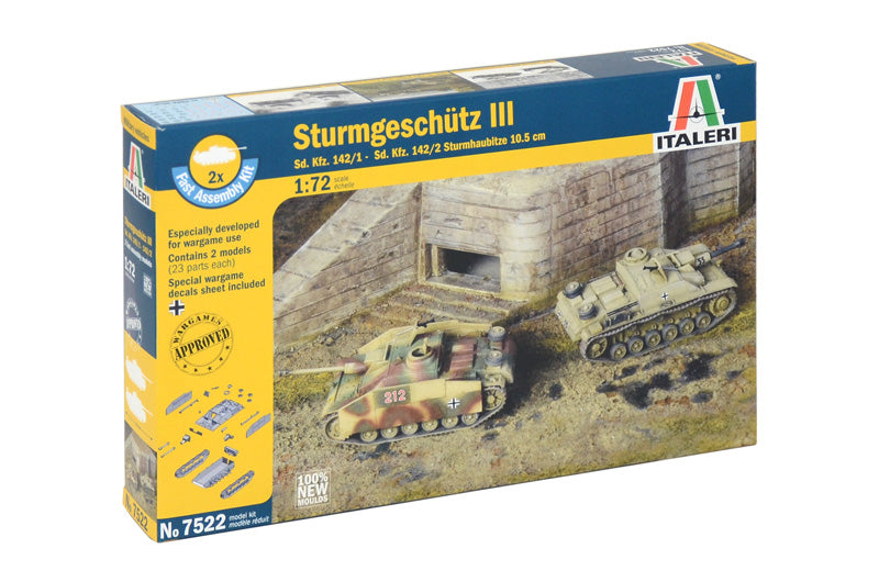 Italeri 7522 - SCALE 1 : 72 STURMGESCHUTZ III - FAST ASSEMBLY