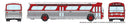 PREORDER Rapido HO 753026 1960s-1986 GM New Look-Fishbowl Bus, Deluxe Lighted, Assembled, Denver Tramways 8105 (silver, red, white)